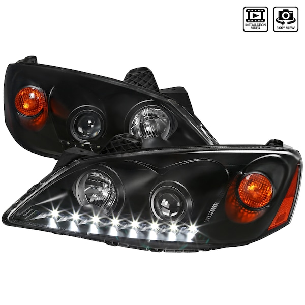 Spec-D Tuning 05-10 Pontiac G6 Projector Headlights - Black 2LHP-G605JM-RS - main